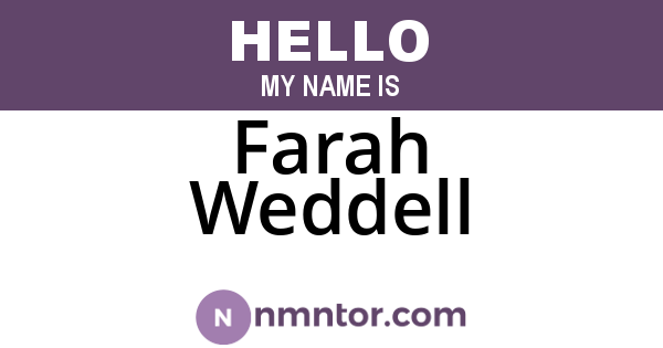 Farah Weddell