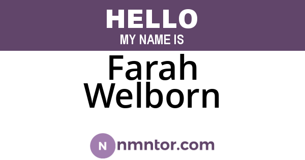 Farah Welborn