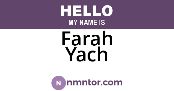 Farah Yach