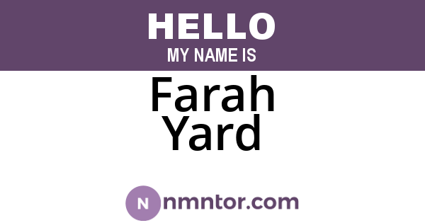 Farah Yard