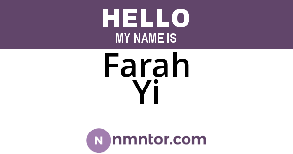 Farah Yi