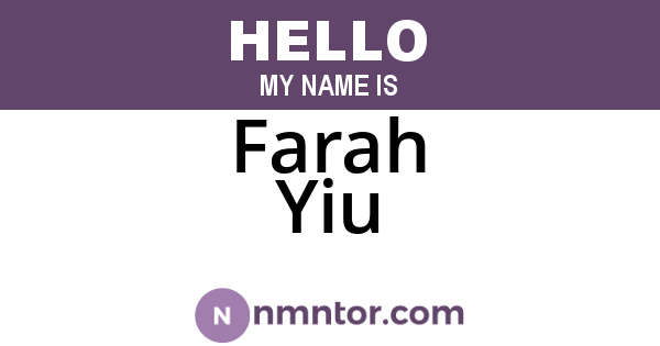 Farah Yiu