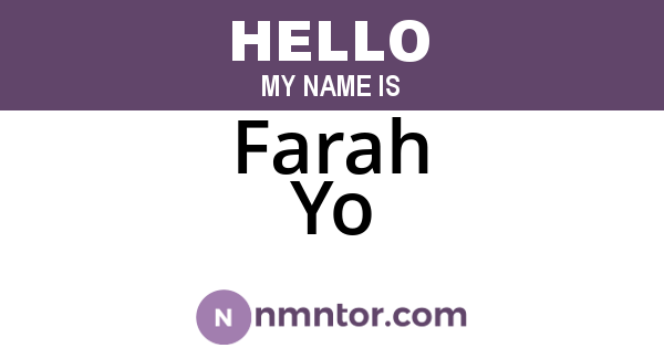 Farah Yo