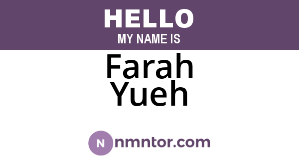 Farah Yueh