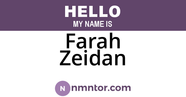 Farah Zeidan