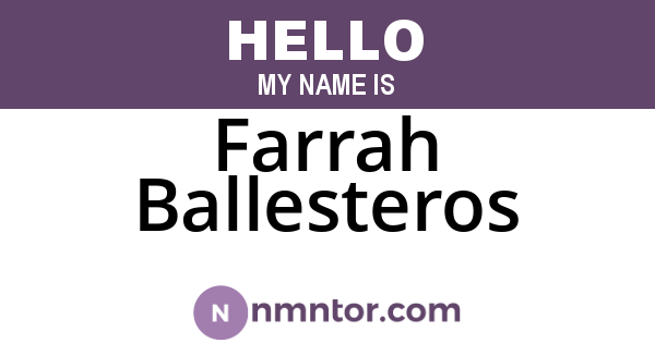 Farrah Ballesteros