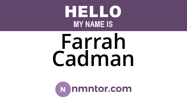 Farrah Cadman