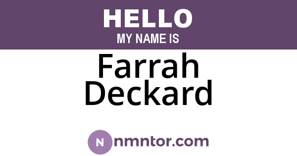 Farrah Deckard