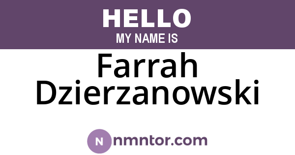 Farrah Dzierzanowski