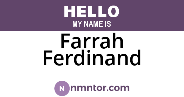 Farrah Ferdinand