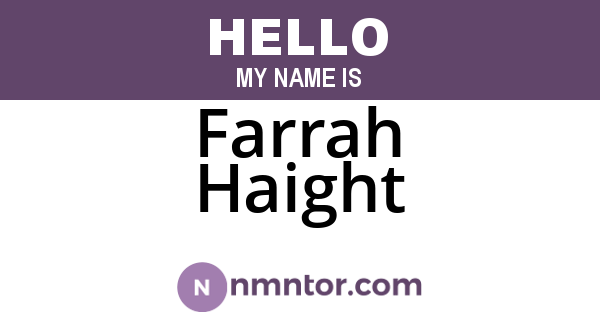 Farrah Haight