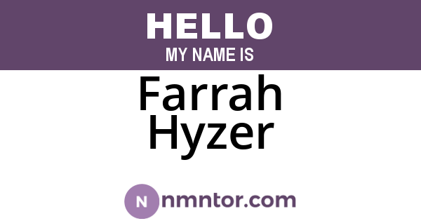Farrah Hyzer