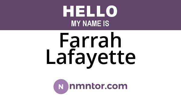 Farrah Lafayette