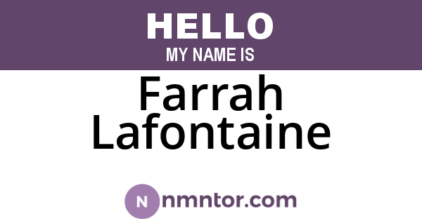 Farrah Lafontaine