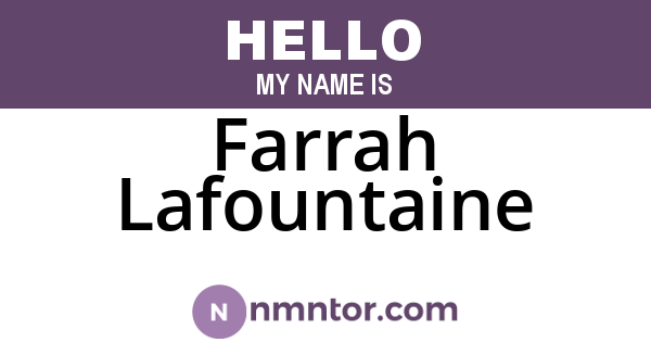Farrah Lafountaine