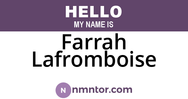 Farrah Lafromboise