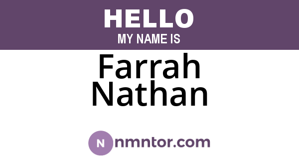 Farrah Nathan