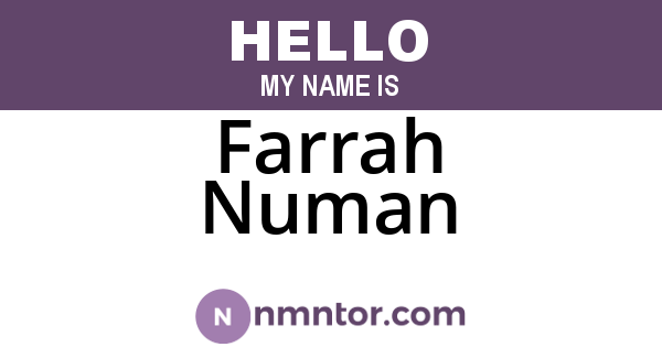 Farrah Numan