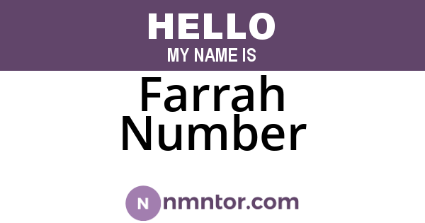 Farrah Number