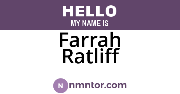Farrah Ratliff