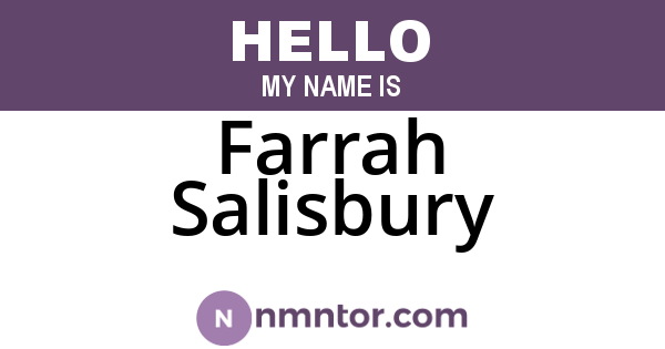 Farrah Salisbury