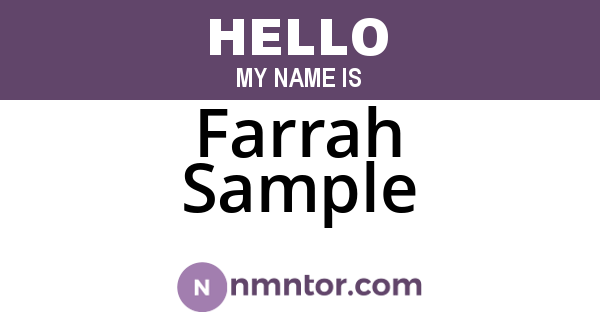 Farrah Sample