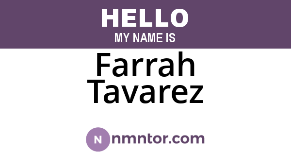 Farrah Tavarez
