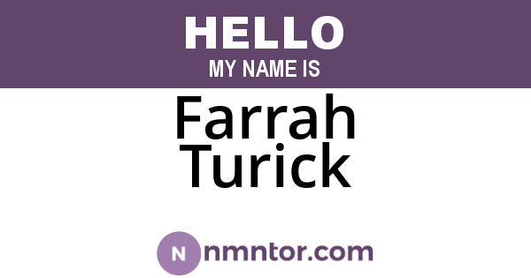 Farrah Turick
