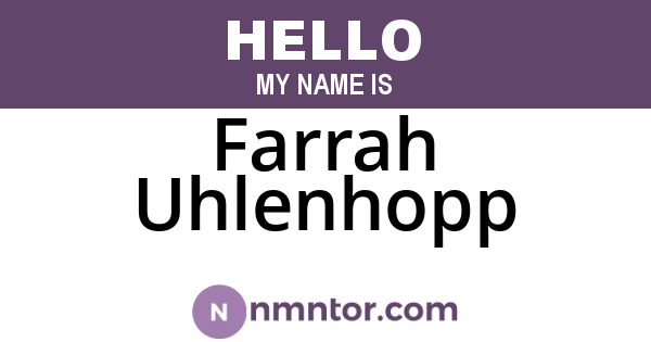 Farrah Uhlenhopp