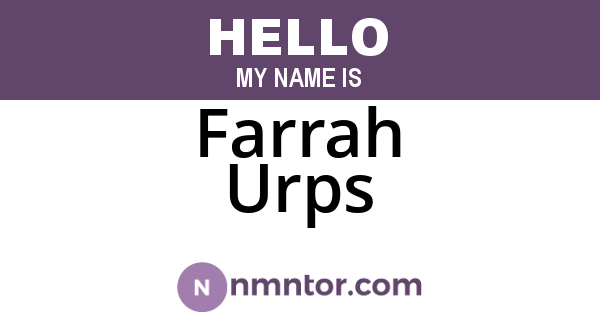 Farrah Urps