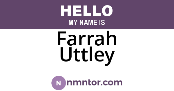 Farrah Uttley