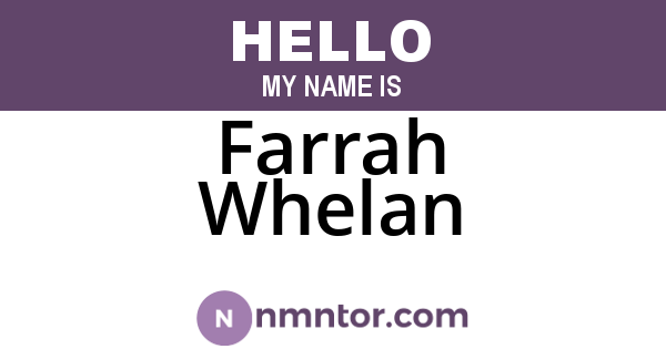 Farrah Whelan