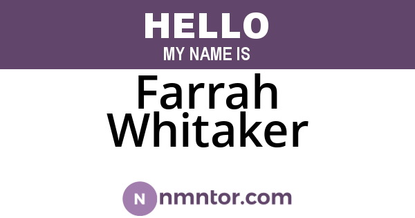 Farrah Whitaker