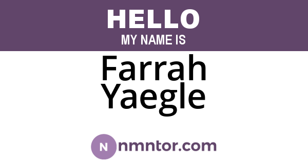Farrah Yaegle
