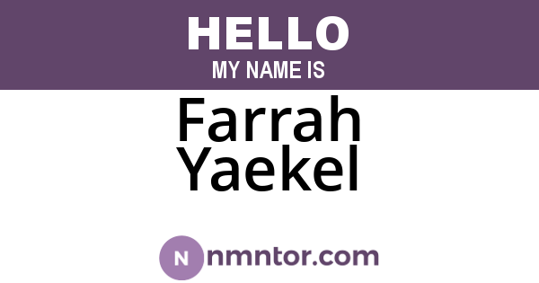 Farrah Yaekel