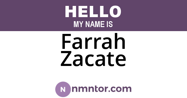Farrah Zacate