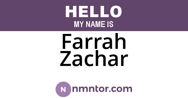 Farrah Zachar