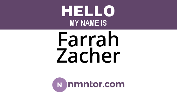 Farrah Zacher