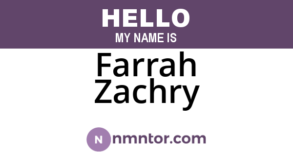 Farrah Zachry