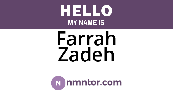 Farrah Zadeh
