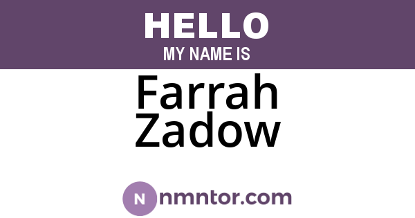 Farrah Zadow