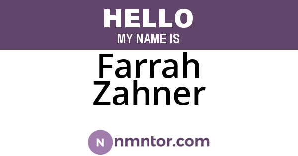 Farrah Zahner
