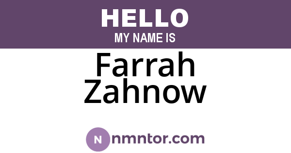 Farrah Zahnow