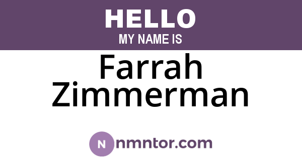 Farrah Zimmerman