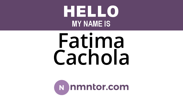 Fatima Cachola