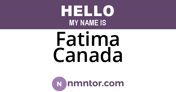 Fatima Canada