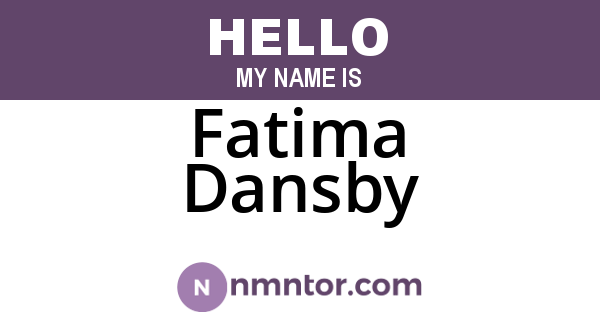Fatima Dansby