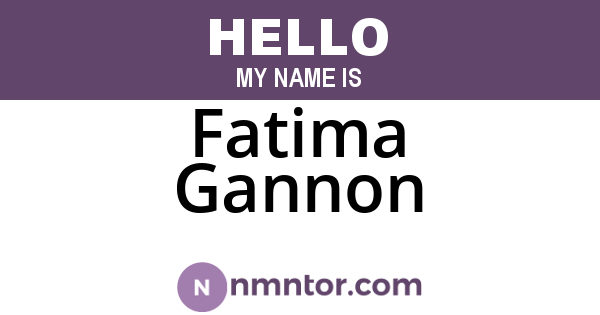 Fatima Gannon
