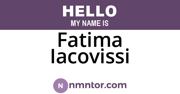 Fatima Iacovissi