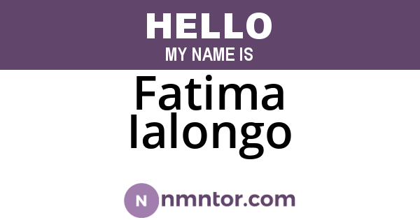 Fatima Ialongo